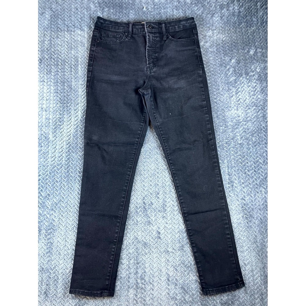 Jessica Simpson Womens Skinny Jeans Black Denim Mid Rise Stretch Size 8